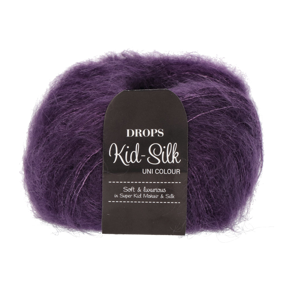 DROPS Kid-Silk Uni Color 016 Dark Purple | Yarnplaza – Wolplein.nl