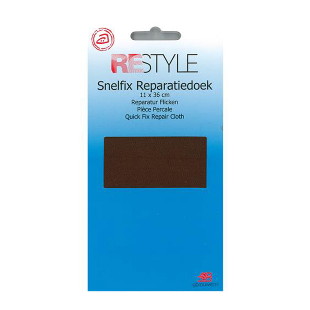 Restyle Snelfix Reparatiedoek 11 cm x 36 cm Opstrijkbaar 881 Bruin