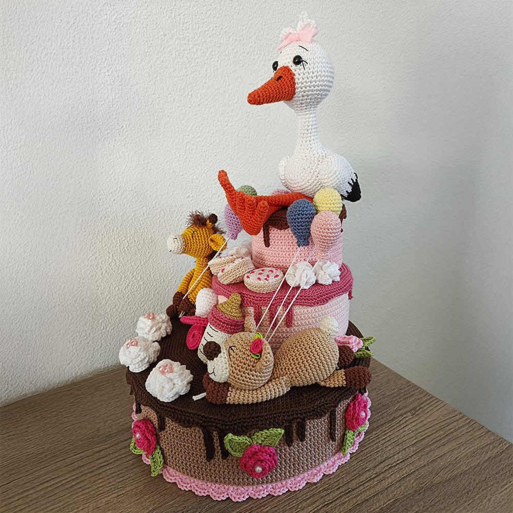 Pink Crochet Baby Shower Cake Kit - Sandra Bekx