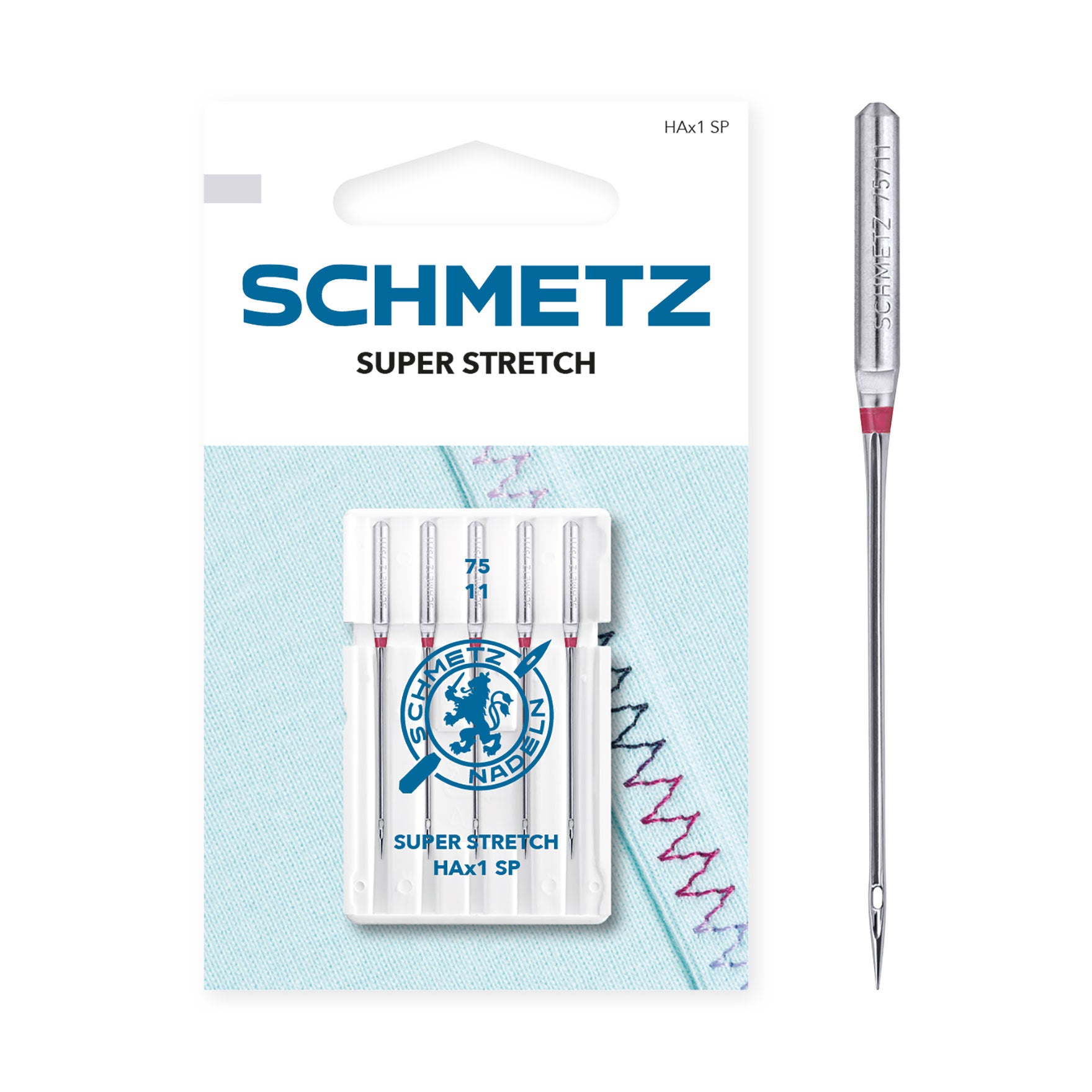 Schmetz Super Stretch Naalden Dikte 75 -1x5 Naalden op kaart 001