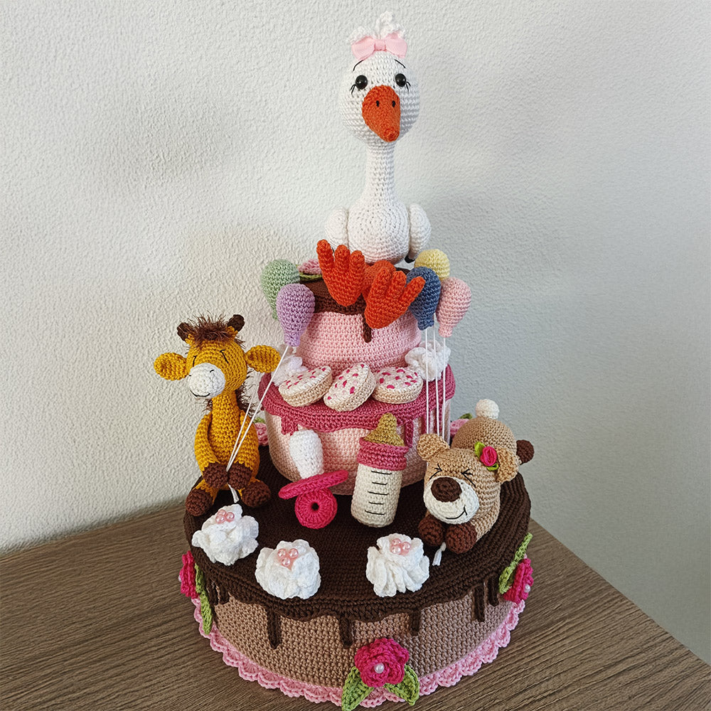 Pink Crochet Baby Shower Cake Kit - Sandra Bekx