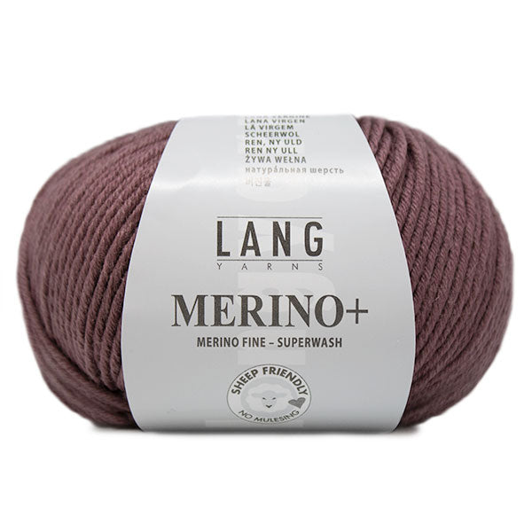 Lang Yarns Merino+ 0048 Donker Oudroze