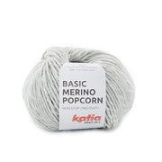 Katia Basic Merino Popcorn 104 Licht grijs-Wit