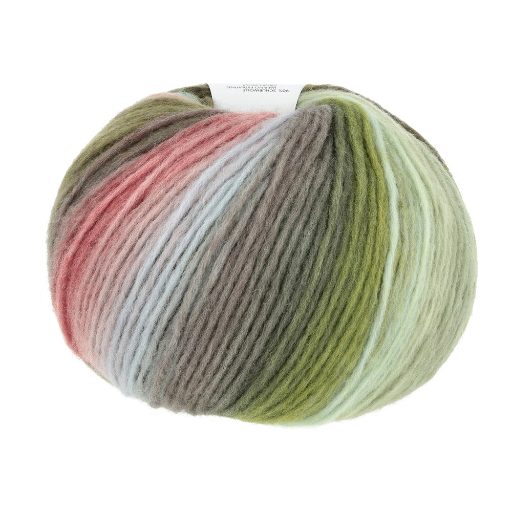 Lang Yarns Cloud 0020 Donkergroen/Olijf/Lichtblauw/Rood - bol garen zonder wikkel