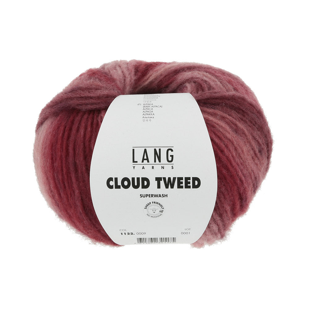 Lang Yarns Cloud Tweed 009 Roze/Rood/Donkerrood