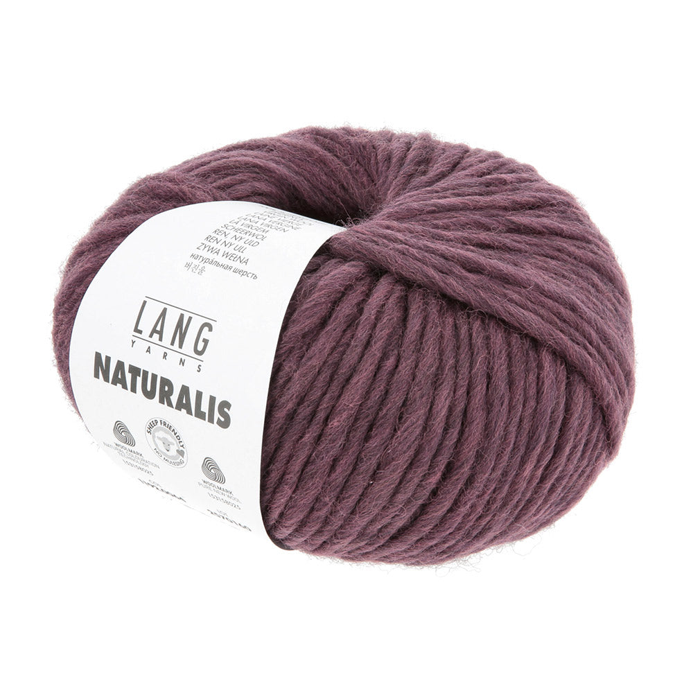 Lang Yarns Naturalis 0064 Bordeaux - close-up van de draadstructuur