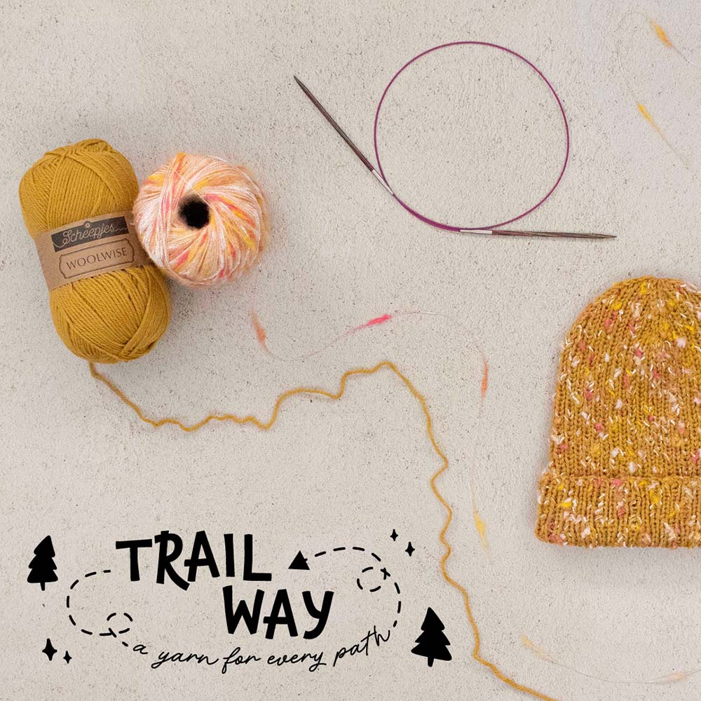 Scheepjes Trailway - gebreid proeflapje met tweed effect