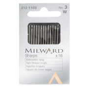Verpakking Milward Sharps naainaalden maat 3 met 16 stuks