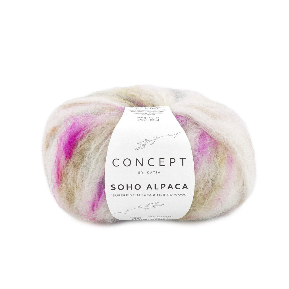 Katia Soho Alpaca 300 Ecru Meerkleurig