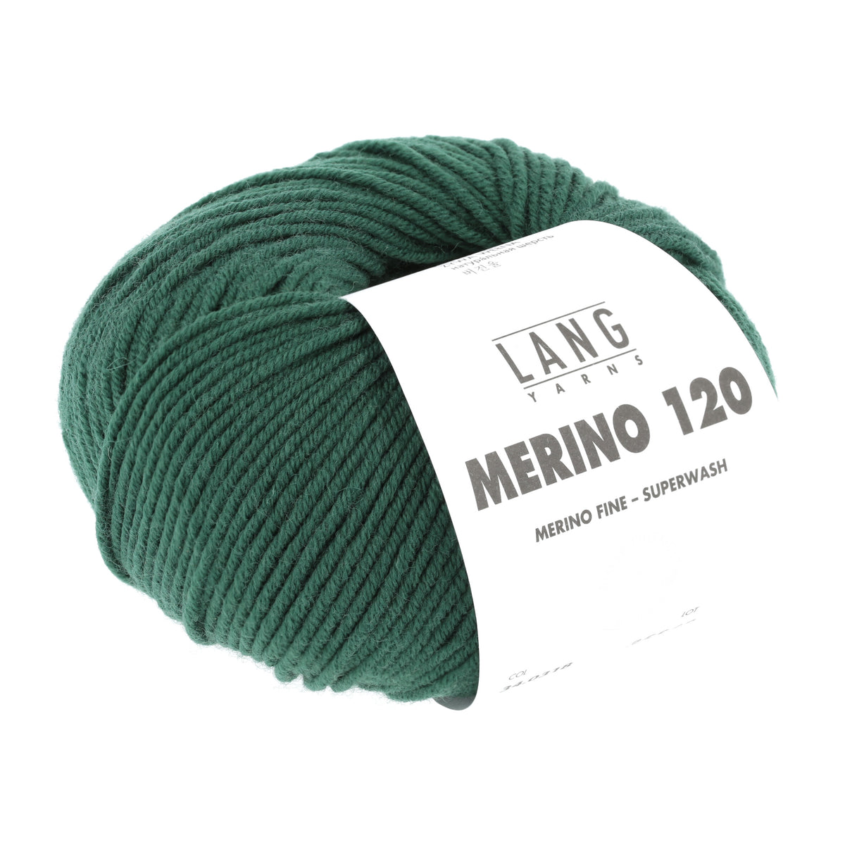 Lang Yarns Merino 120 318 Dark Green - bol garen - tweede schuine aanzicht
