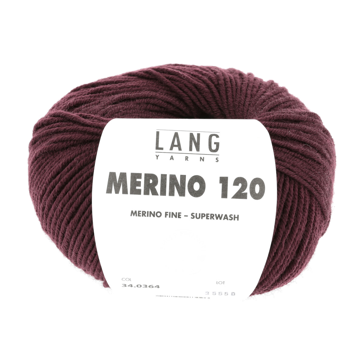 Lang Yarns Merino 120 0364 Bordeaux - bol garen - vooraanzicht