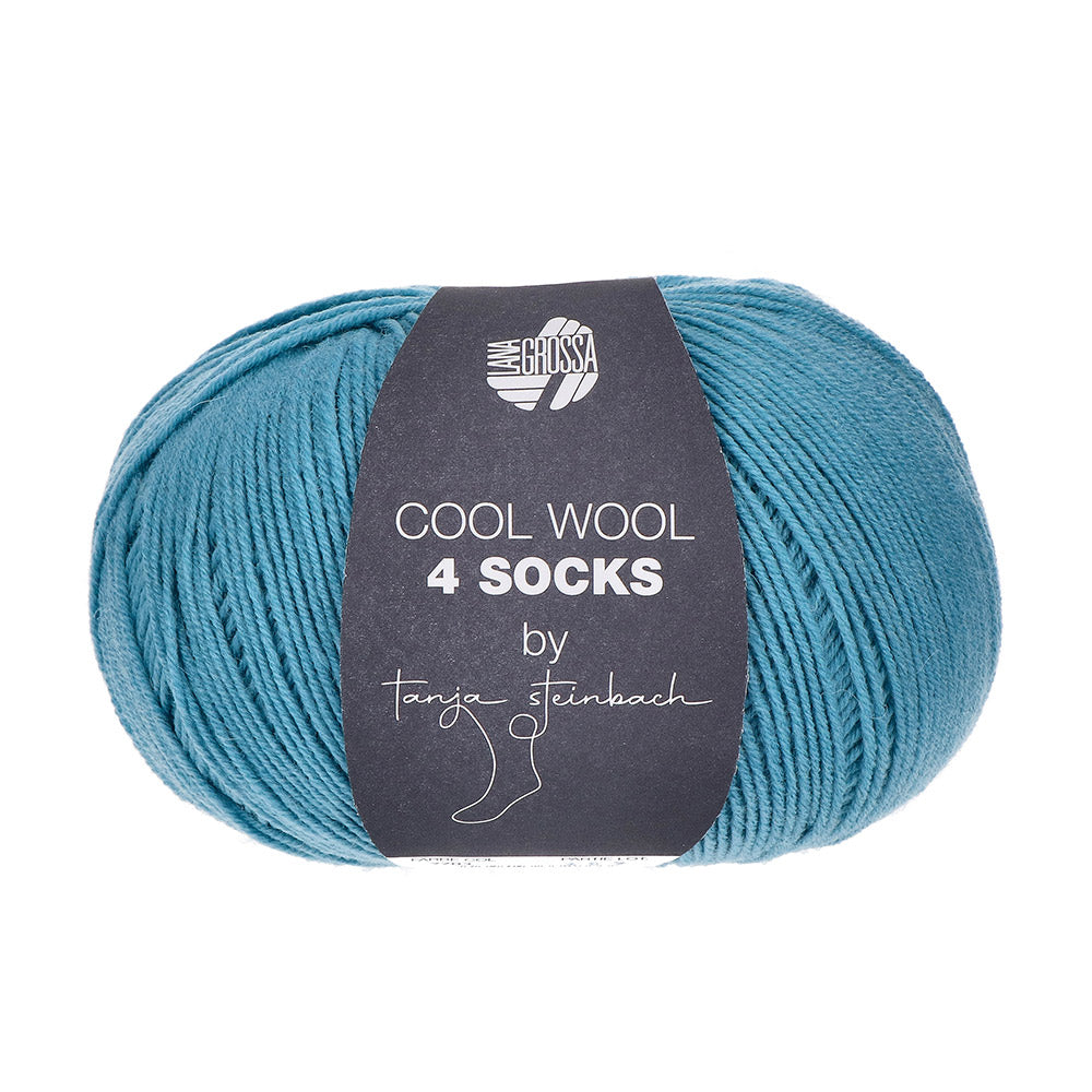 Lana Grossa Cool Wool 4 Socks Uni 7703 Turquoise