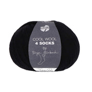 Lana Grossa Cool Wool 4 Socks Uni 7706 Zwart