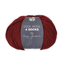 Lana Grossa Cool Wool 4 Socks Uni 7715 Dark Red