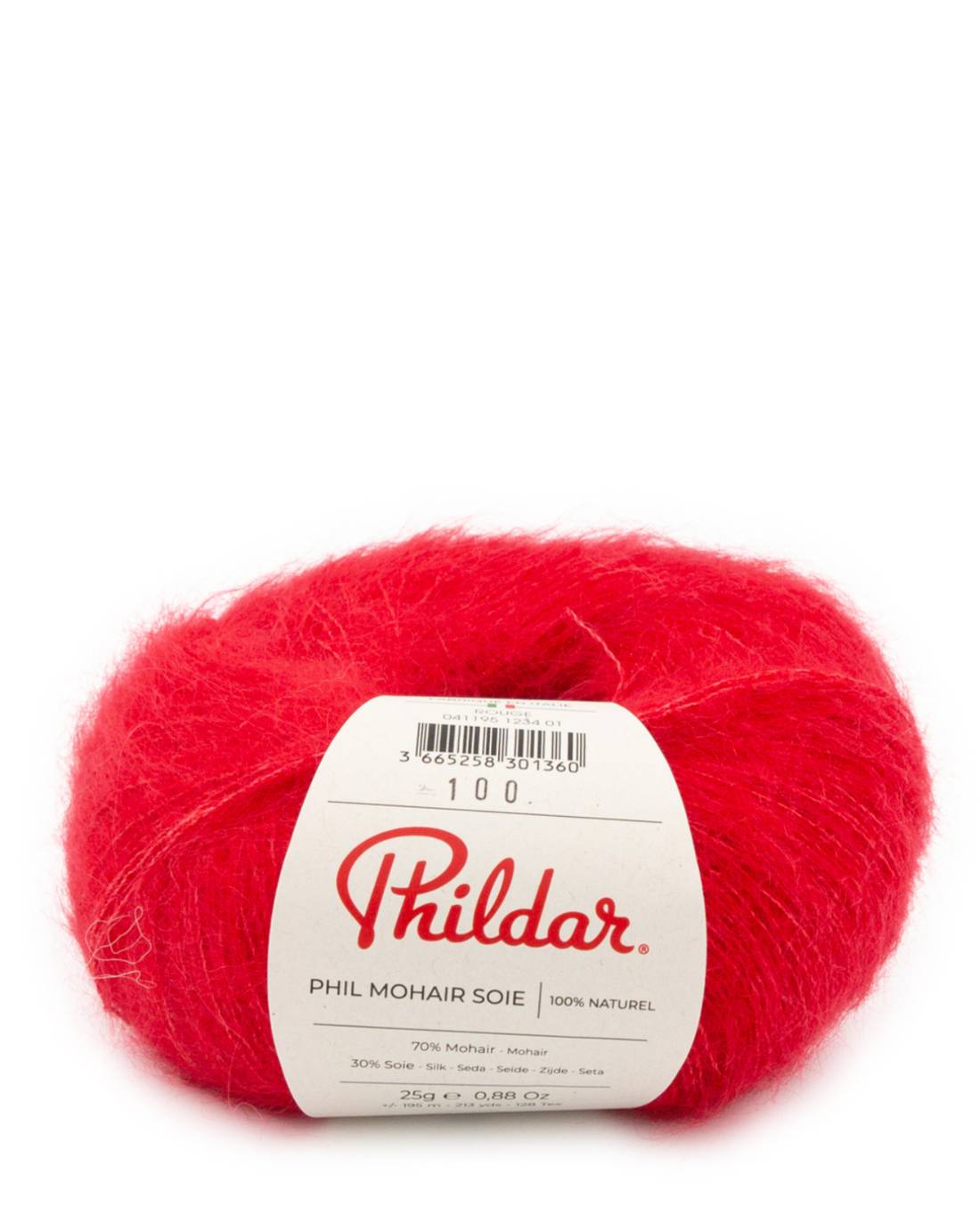Phil Mohair Soie 1234 Rood - bol mohair en zijde garen in Rood