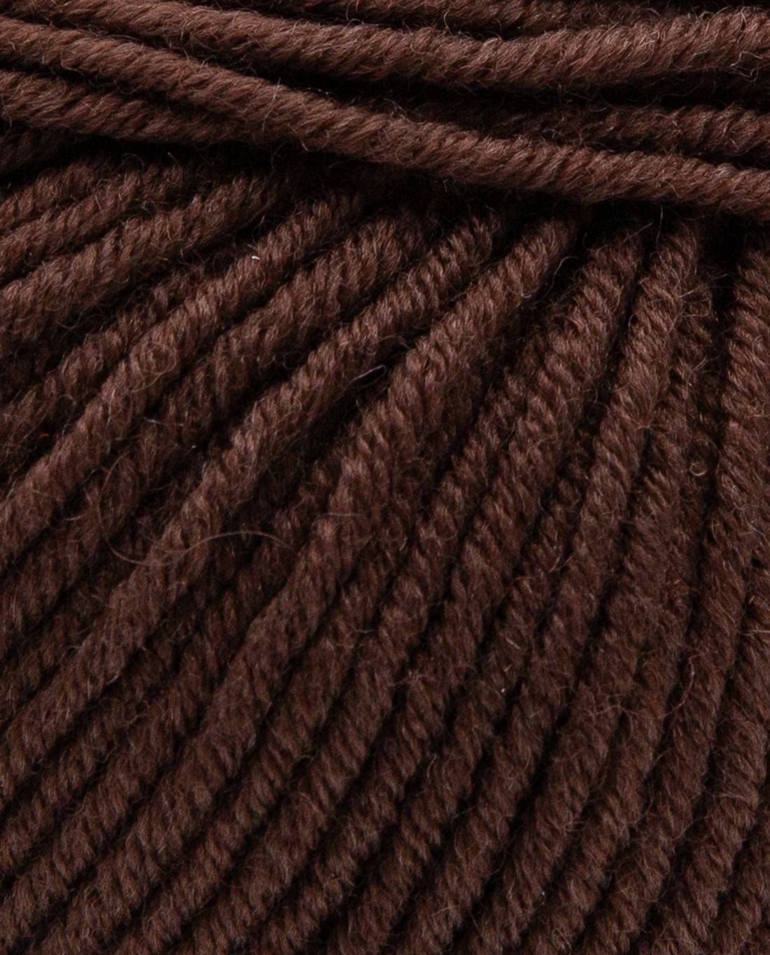 Phildar Phil Merinos 6 2094 Chocolate - detail van de merinowol en draadstructuur