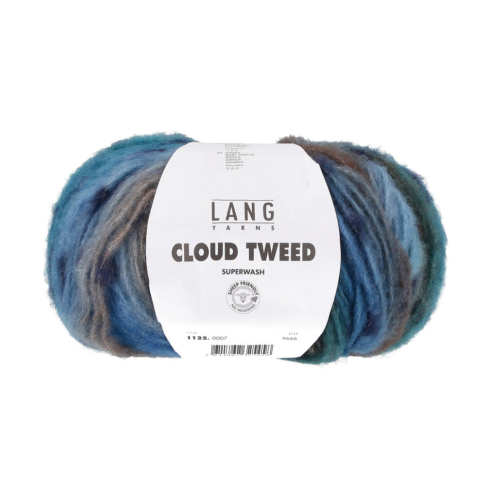 Lang Yarns Cloud Tweed 007 Blauw/Bruin