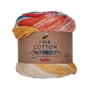 Katia Fair Cotton Infinity 103 Blue-Wine Red-Gorse Yellow-Dark Green