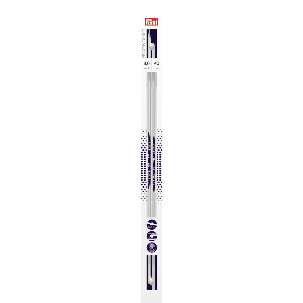 Prym Breinaalden met Knop Ergonomics 40 cm 8,00 mm