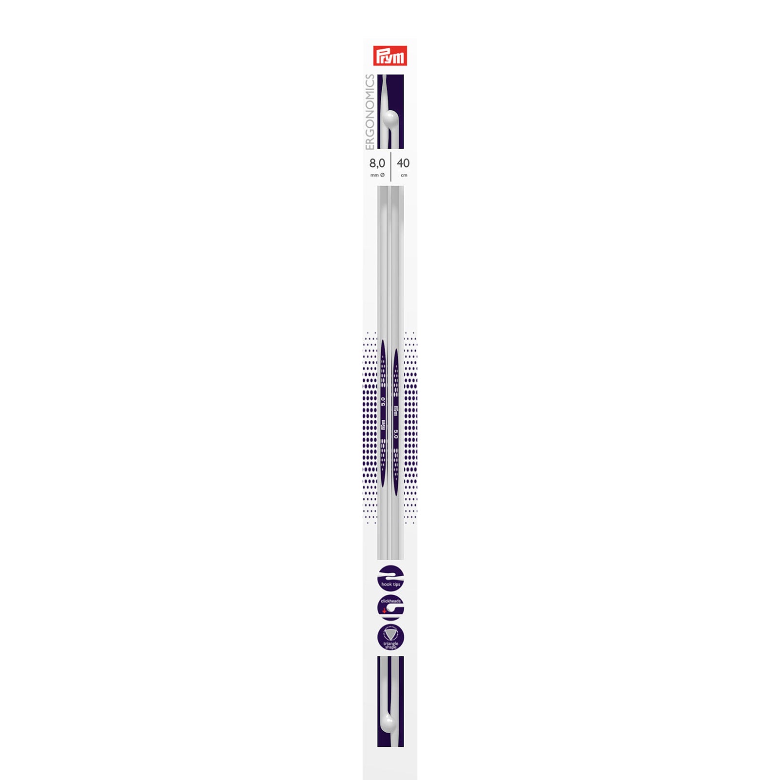 Prym Breinaalden met Knop Ergonomics 40 cm 8,00 mm