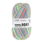 Lang Yarns Super Soxx Color 4-Fach 0518 Roze/Turquoise/Lime 1145 Dancing Queen