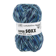 Lang Yarns Super Soxx Color 4-Fach 576 Blauw 1154 Iona - bol sokkengaren met wikkel