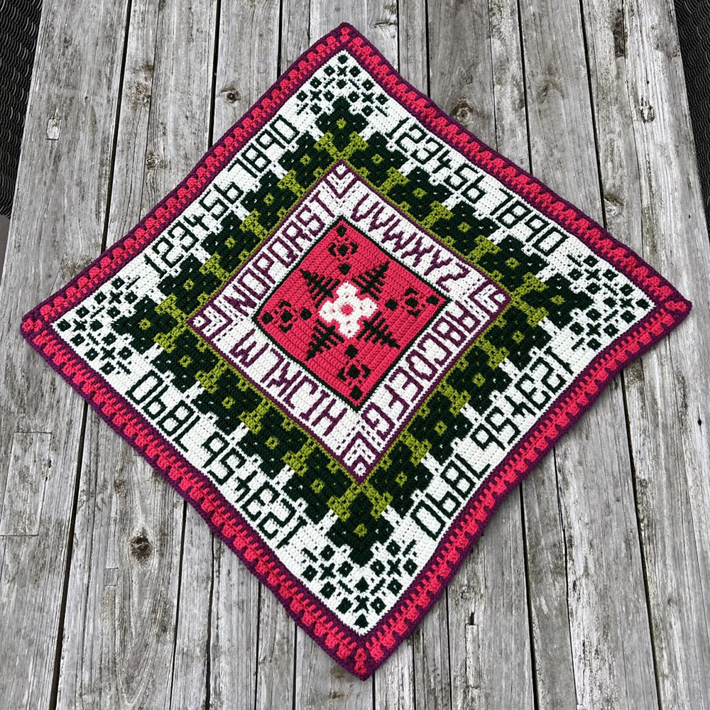 Mile Cross Sampler Blanket van Rosina Plane - Bright Baby Blanket