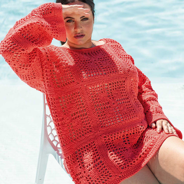 Alabama Granny Square Oversized Tunic Crochet Kit - Yarnplaza.com