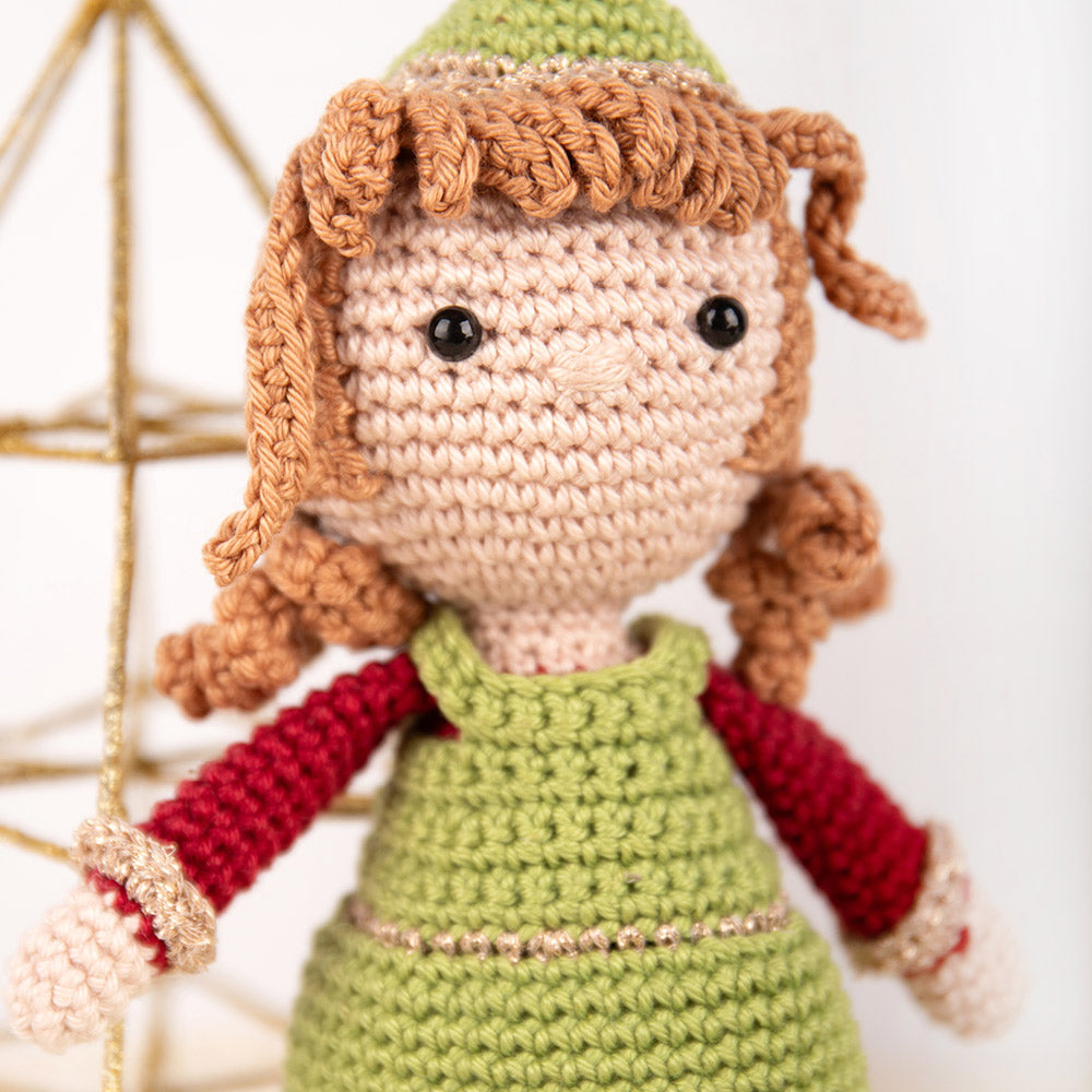 Elfie — gemaakt met Amigurimi Festival Kerst: Kerst elf Claire Garenpakket - Exclusief Patroon