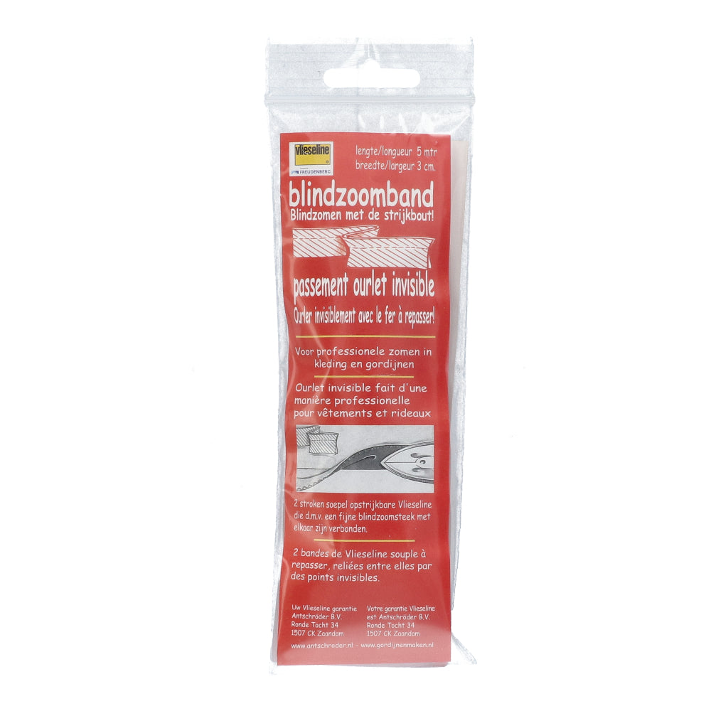Antex Blindzoomband Vlies 40 mm x 5 meter Strijkbaar 231 Zwart