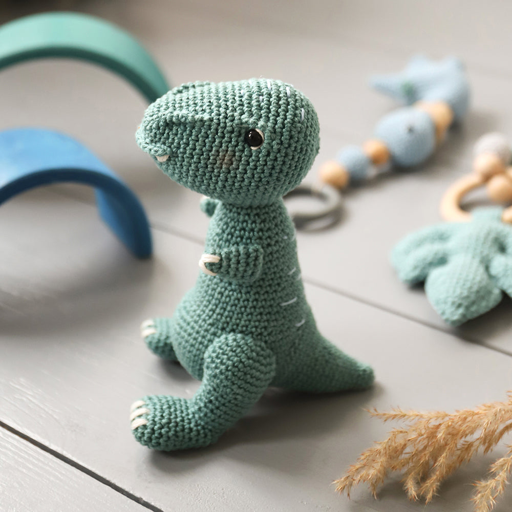 Dino — gemaakt met Baby kraampakket jongen haakpakket (5)