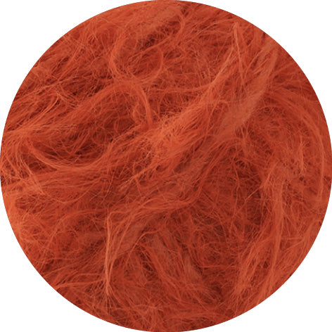 Lana Grossa Basta 044 Terracotta - detailfoto van de zachte pluizige garenstructuur