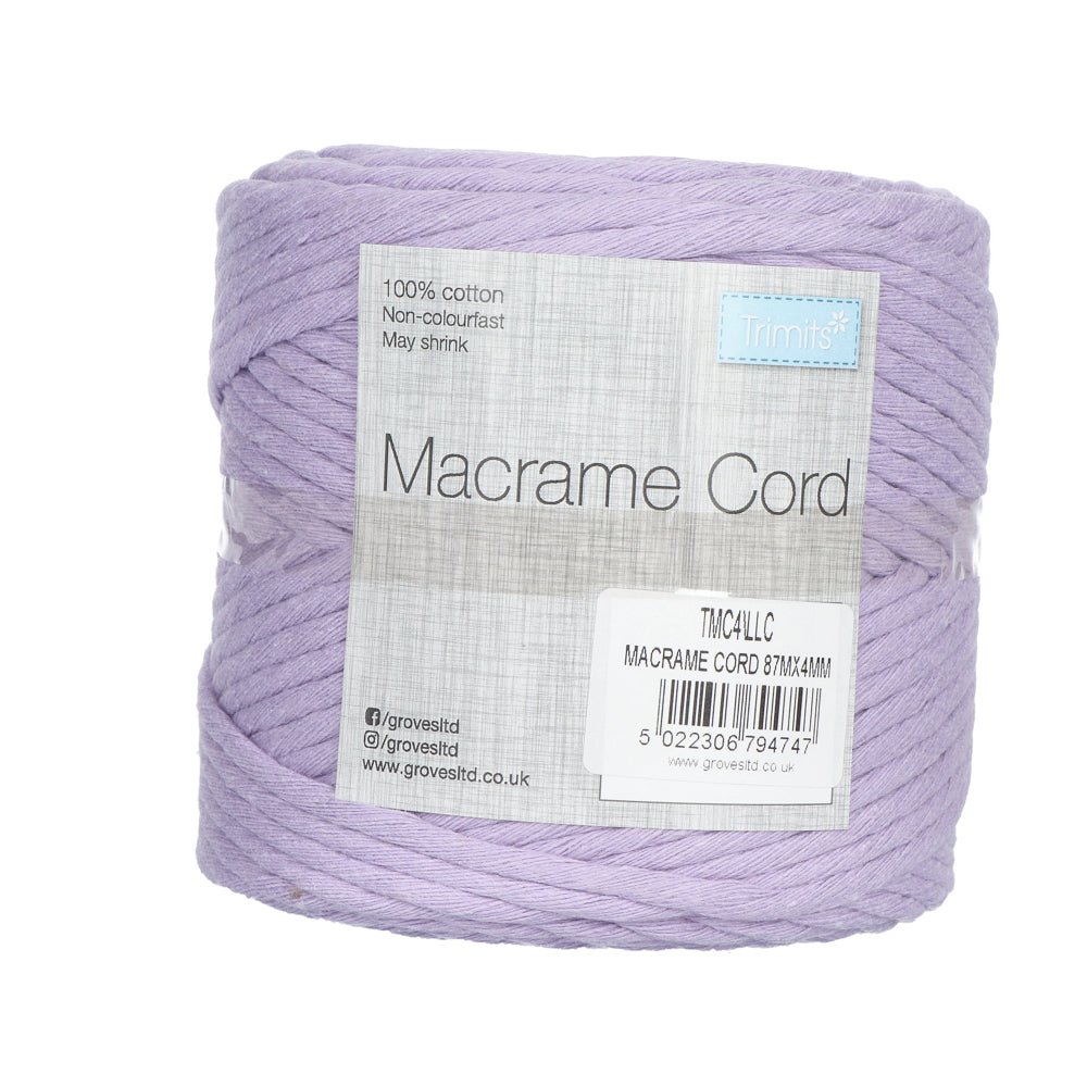 Trimits Macramé Cord Cotton 50m x 4mm 10 Slate Grey