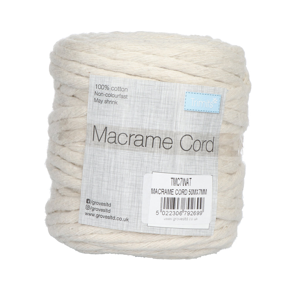 Trimits Macramé Cord Cotton 50m x 7mm 06 Natural (0.5 kg)