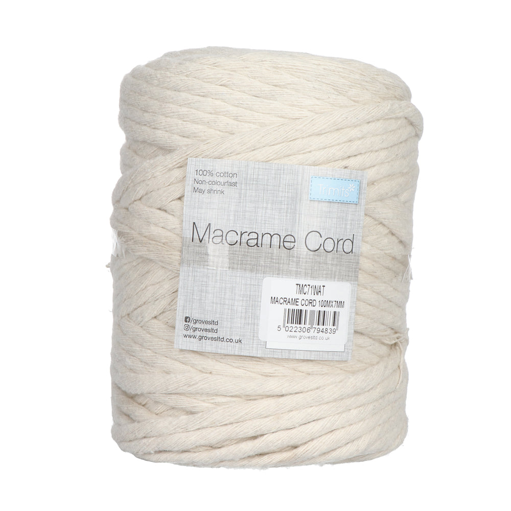Trimits Macramé Cord Cotton 100m x 7mm 06 Natural (1.0 kg)