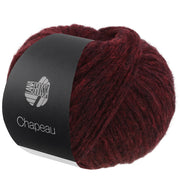 Lana Grossa Chapeau 014 Bordeaux - close-up van de zachte en volumineuze garenstructuur bol