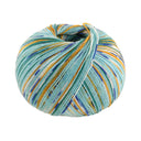 Lana Grossa Cool Wool 4 Socks Print 3 7205 Turquoise/Opal Green/Yellow-Orange/White/Light/Cobalt Blue