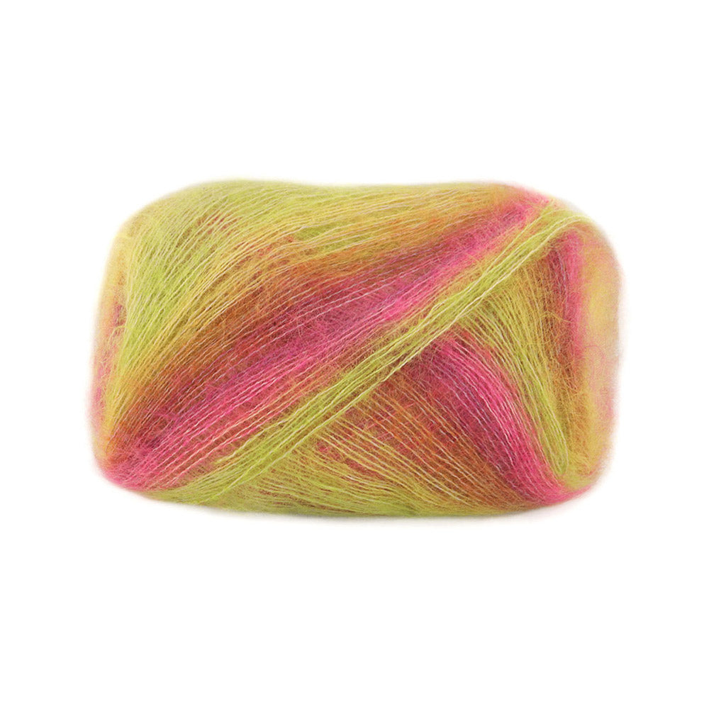 Lana Grossa Cottonhair 107 Limoen-/neonroze/fuchsia/bruin/oranje/citrusgeel