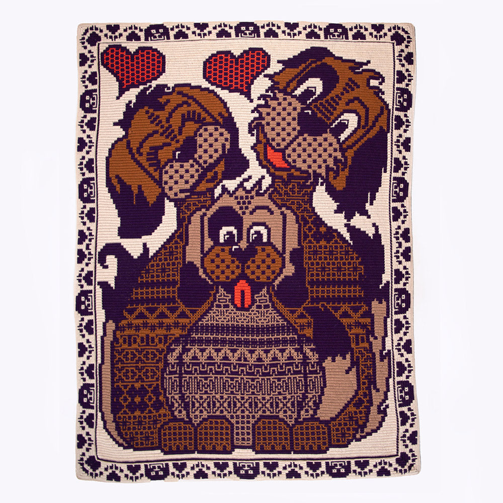 AdO Crochet - Zen Tangle Dogs Deken Haakpatroon Mozaïk (Digitaal)