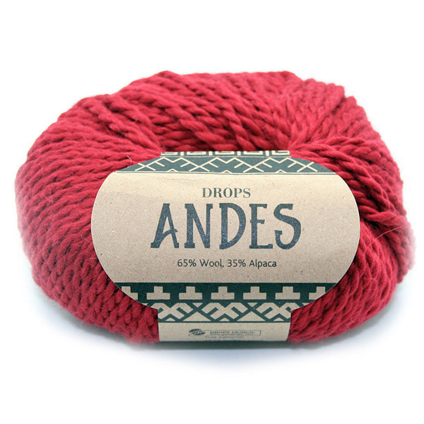Drops Andes Uni Colour 3946 Rood