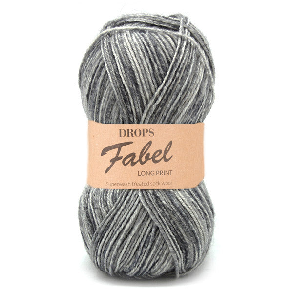 DROPS Fabel Long Print 602 Silver-fox | Yarnplaza – Wolplein.nl