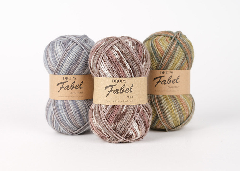 DROPS Fabel Long Print 602 Silver-fox | Yarnplaza – Wolplein.nl