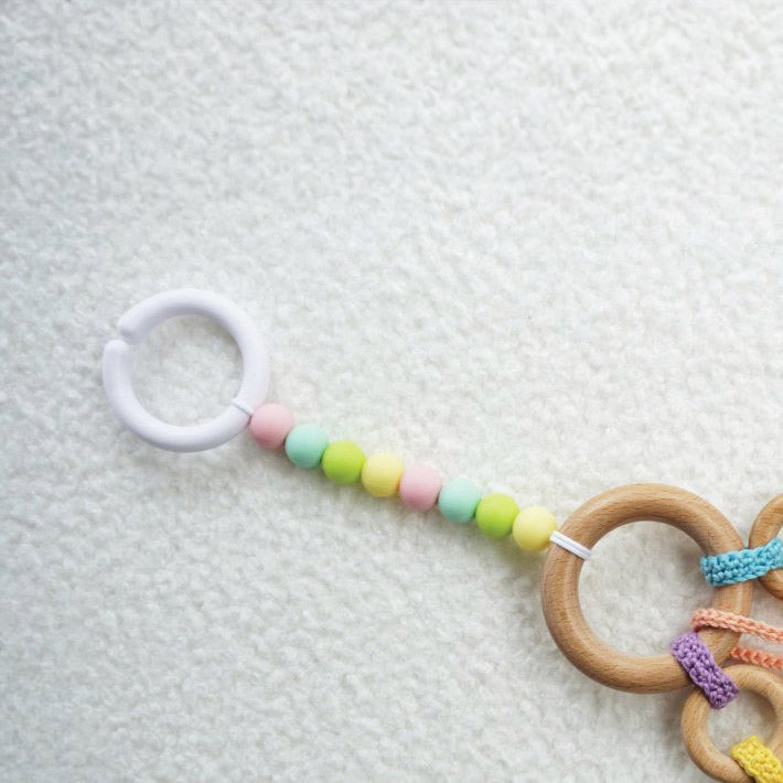 Speenkoord en speelhanger rainbow — gemaakt met Durable Bijtring Dierenpoot (2)