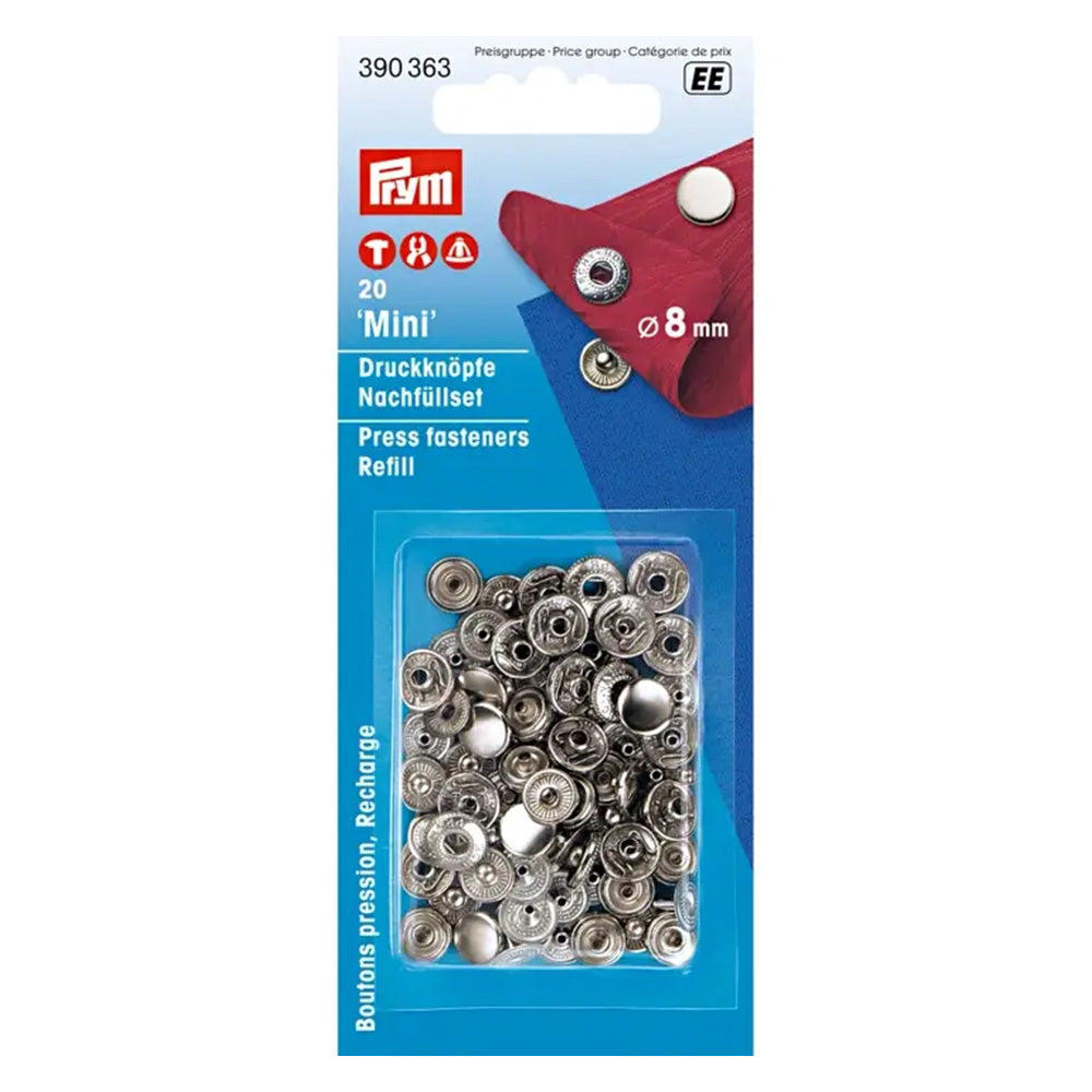 Prym Naaivrije Drukknopen Mini Zilver 8 mm