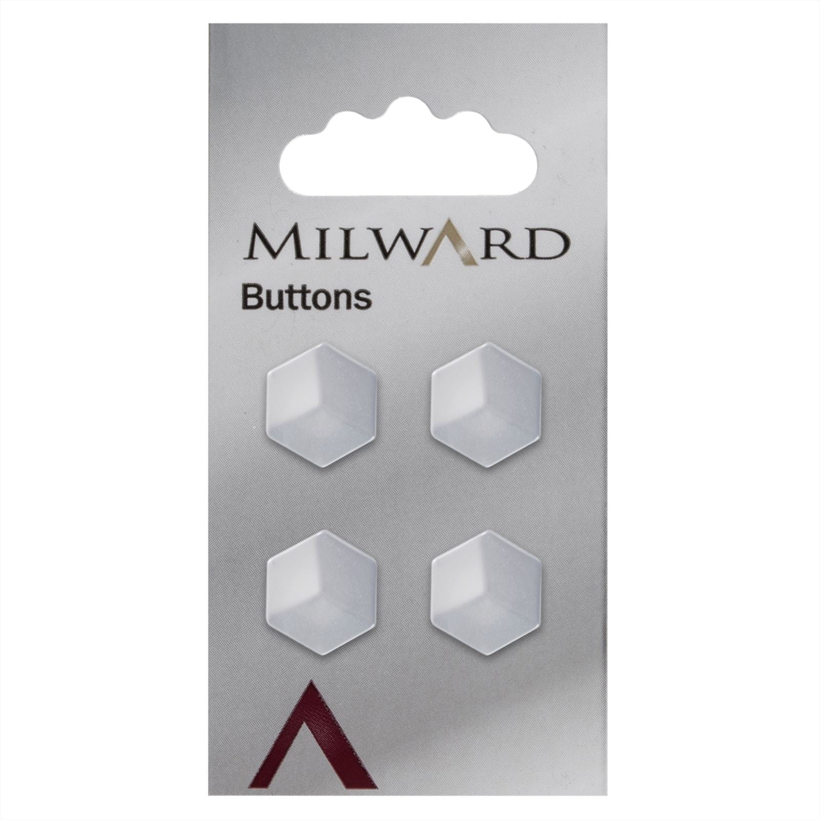 Milward Parelmoer Knoop Hexagon Wit 15mm (4 stuks)