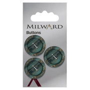 Milward Glans Knoop Turquoise 22mm (3 stuks)