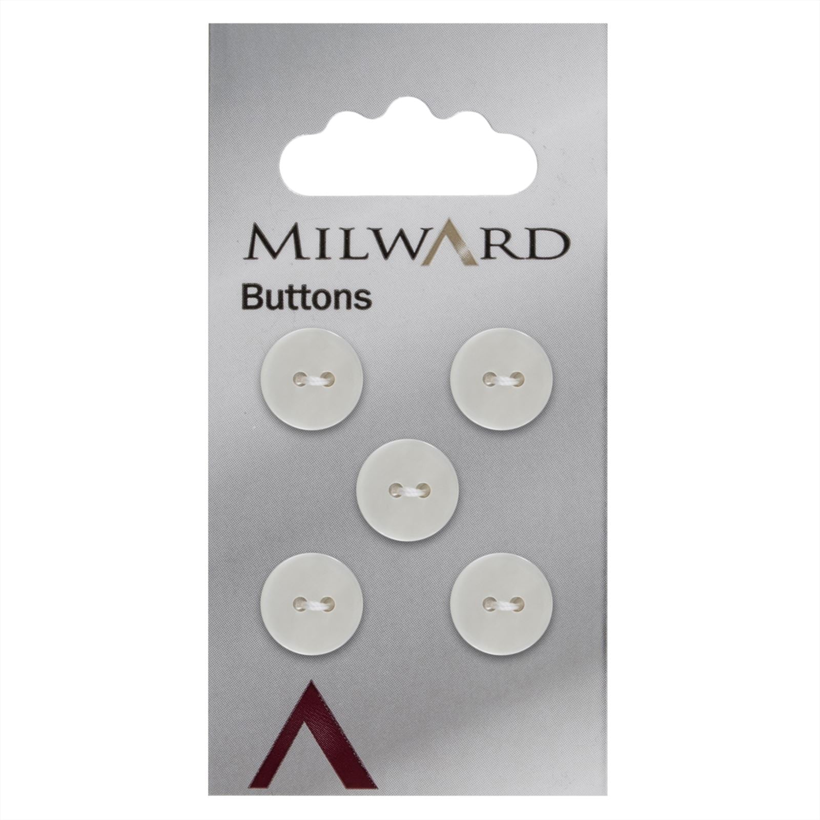 Milward Parelmoer Knoop Wit 12mm (5 stuks)