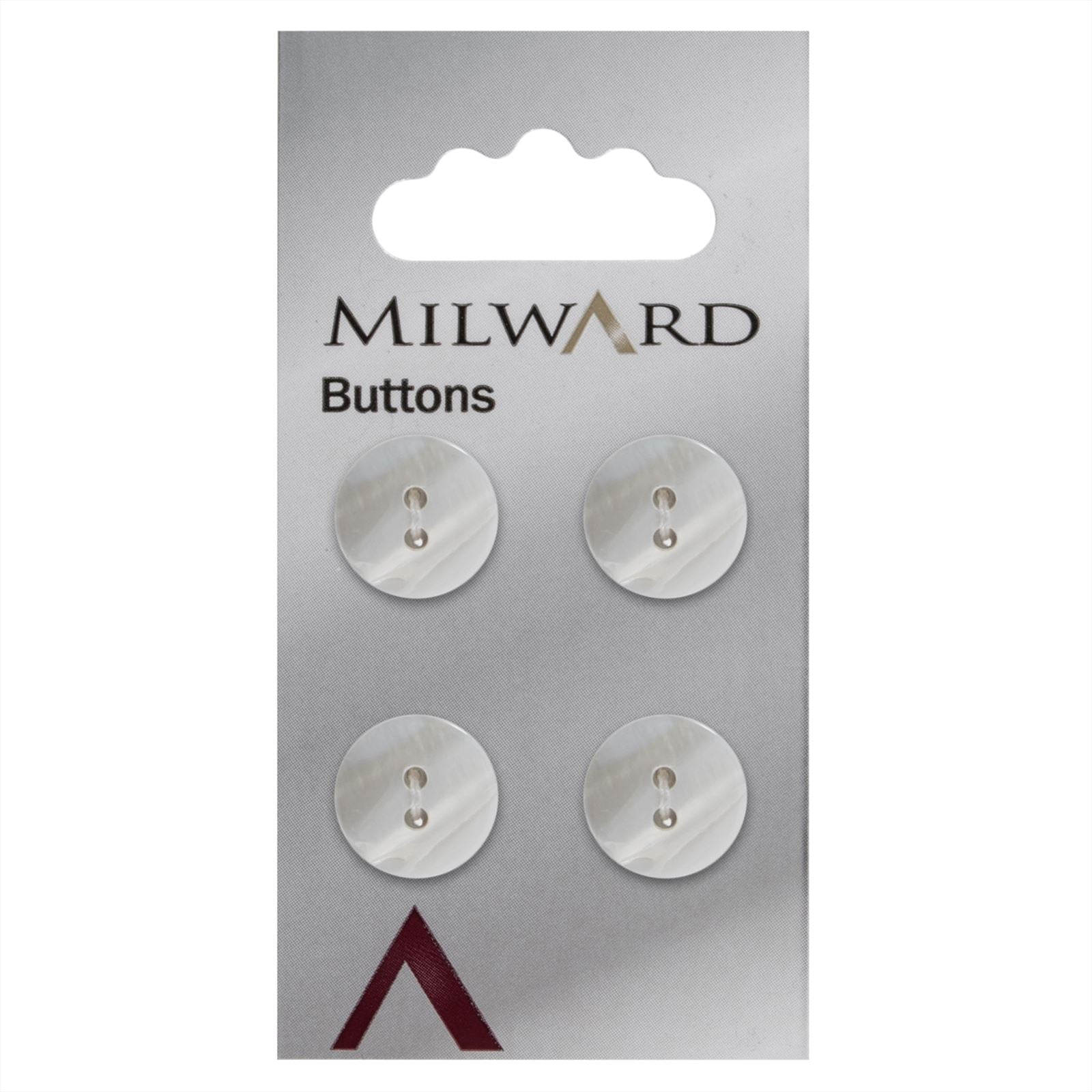 Milward Parelmoer Knoop Wit 15mm (4 stuks)