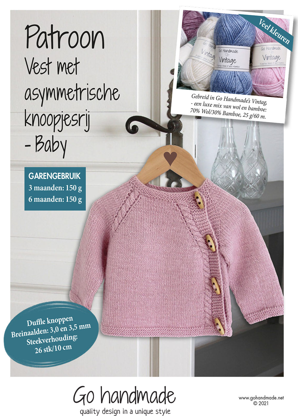 Vest Met Assymetrische Knoopjesrij-Baby (Digital)
