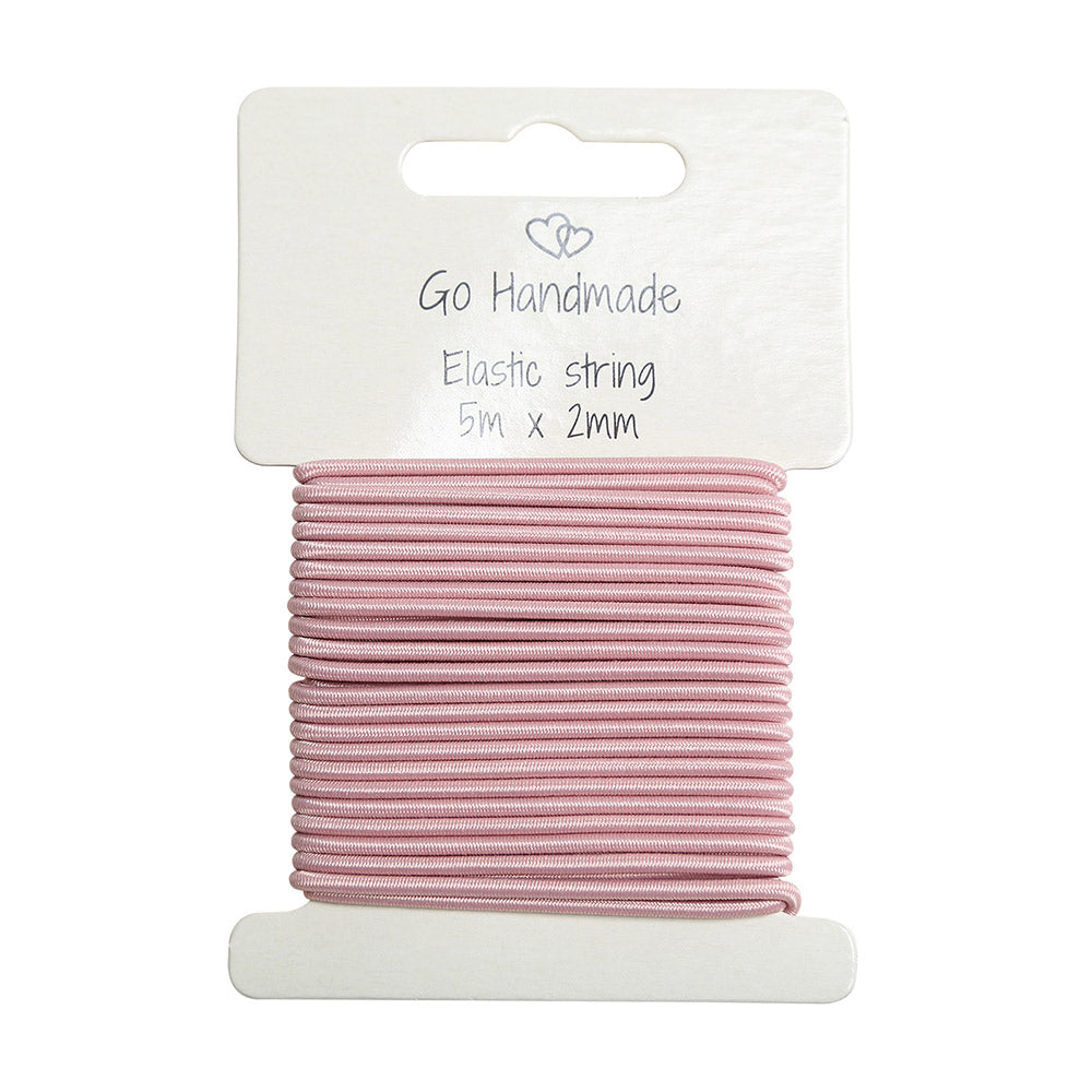 Go Handmade Elastisch Koord 5 m x 2 mm Vintage Rose